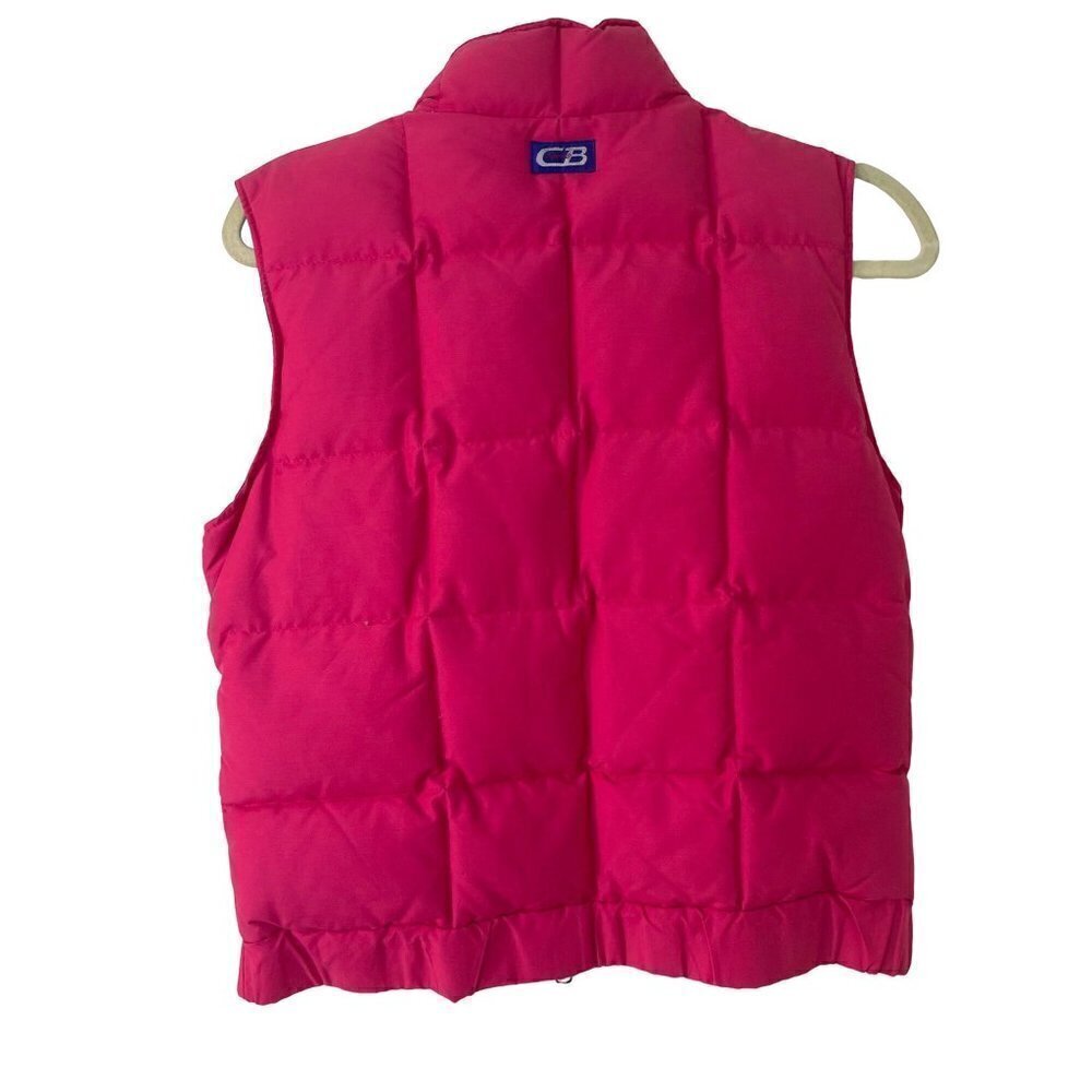 CB Sports Womens Puffer Vest Jacket Size Medium Pink Down Two Way Zipper Pockets - Picture 2 of 8